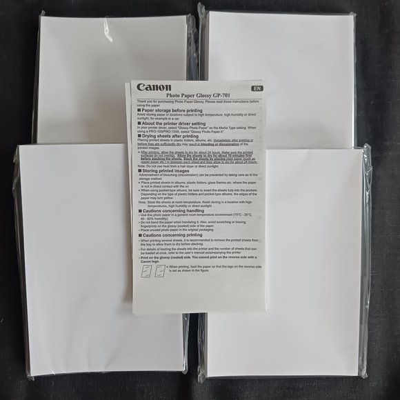 Canon Photo Photograph Paper Four Packs of 50 Sheets Each (200 Total) 4x6 GP-701 - Picture 1 of 2